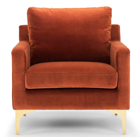 Rust Velvet Armchair