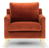 Rust Velvet Armchair