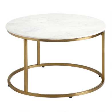 Round White Marble Coffee Table Rental