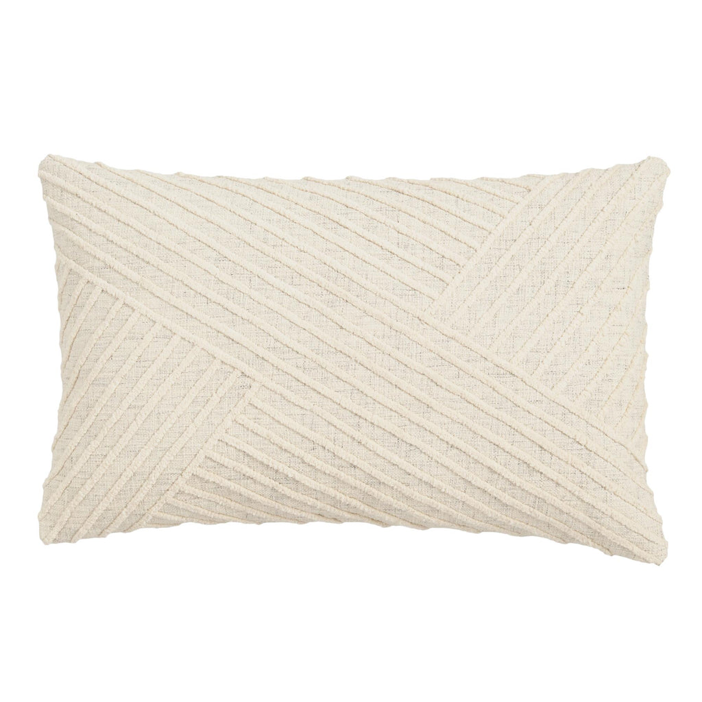 Ivory Angled Stripe Pillow Rental