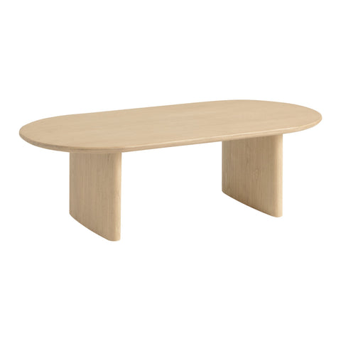 Oval Brushed Wood Coffee Table