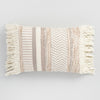 Neutral Stripe Fringe Pillow Rental