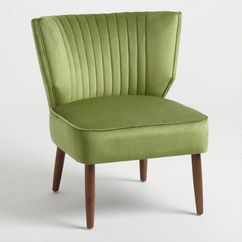 Green Velvet Channel Back Chair Rental