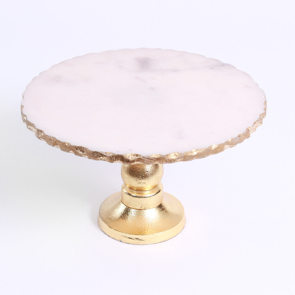 Cake Stand - Gold Marble Top Rental