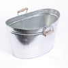 Large Oval Galvanized Tub with Wooden Handles Rental